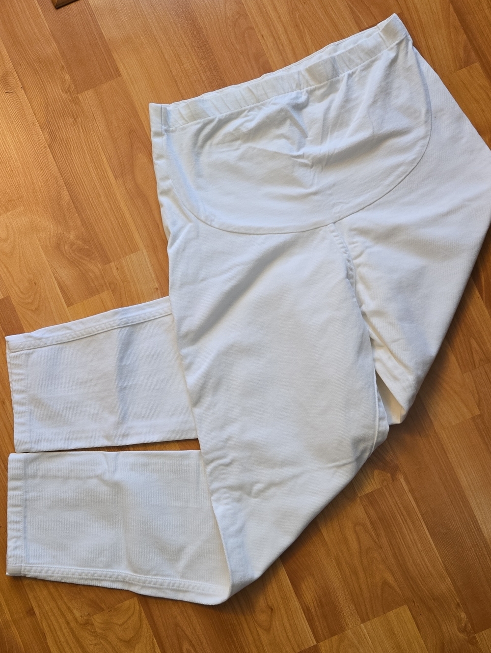 Vintage Dividends Maternity Overbump Band White Pull-on Jeans Pants Sz 6